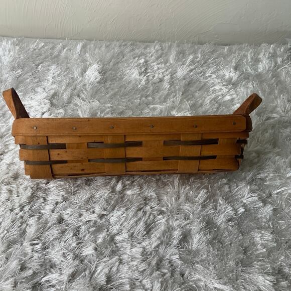 VTG Longaberger 1992 Heartland Bakery Cracker Basket Leather Handles NO Liner - Picture 1 of 8